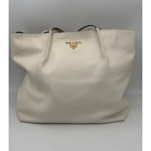 Prada PRADA SHOPPING White Leather Women's Handbag (Pre-Owned)